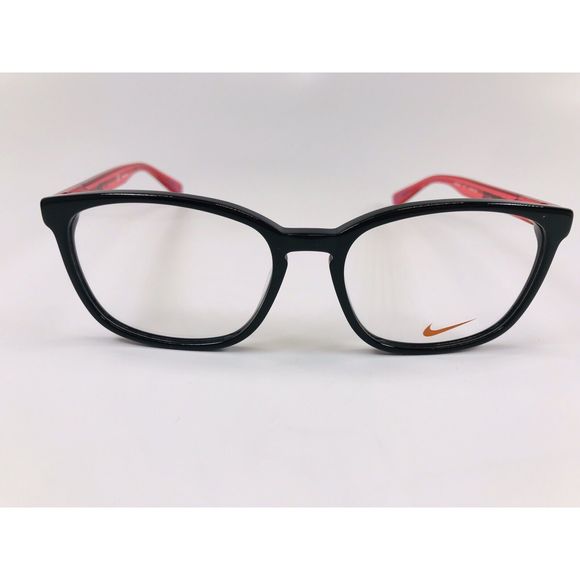 New NIKE 5016 007 Black & Red Eyeglasses 50mm with NIKE Case & Cloth - Picture 3 of 10